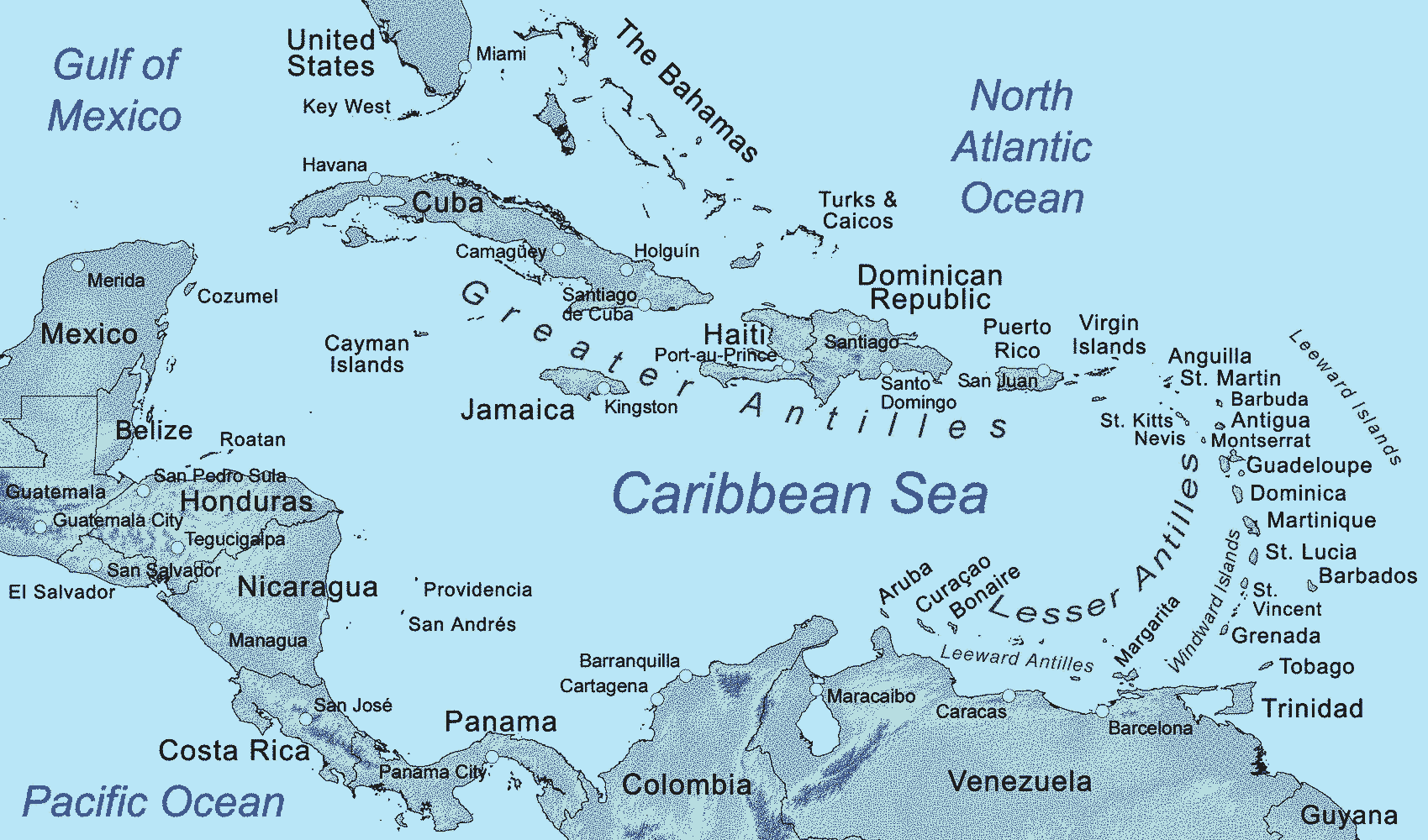 Caribbean Islands Map